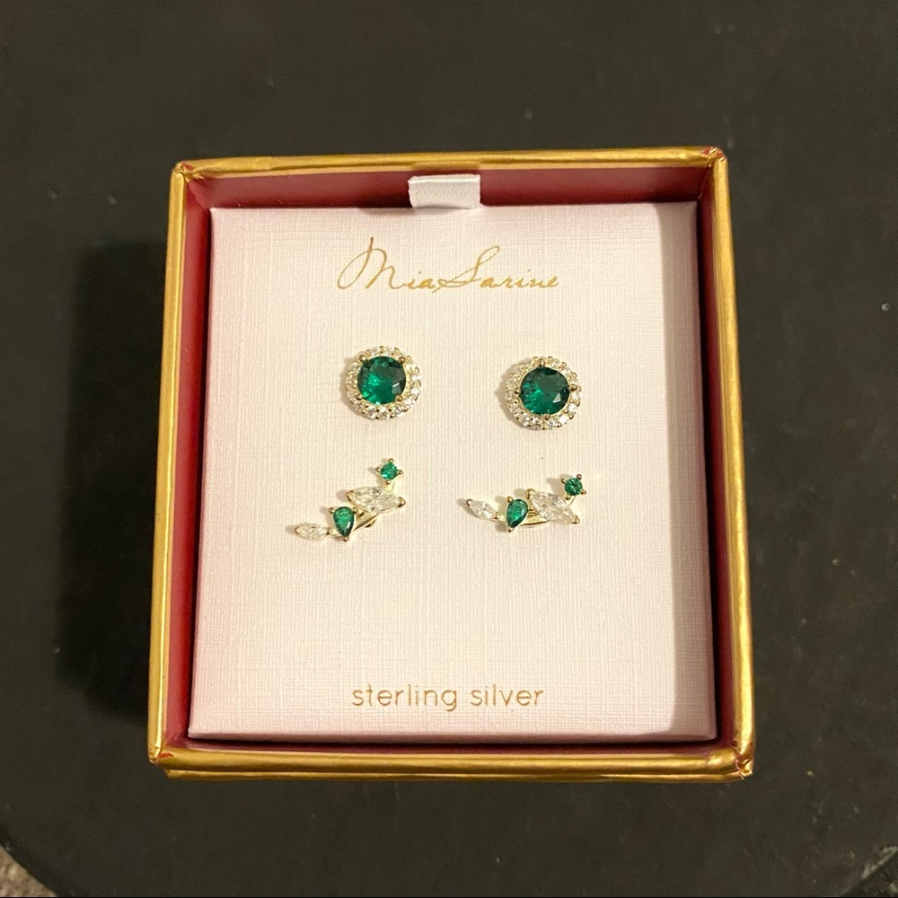 Emerald Green Earring Set - Picture 4 of 6
